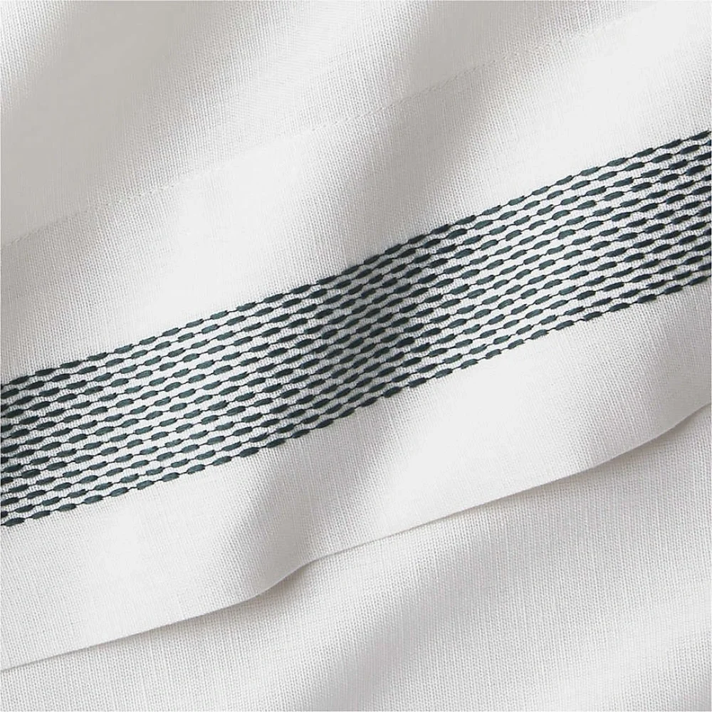 Crate&Barrel King Spruce Green Organic Cotton/Linen PILLOWCASE Set